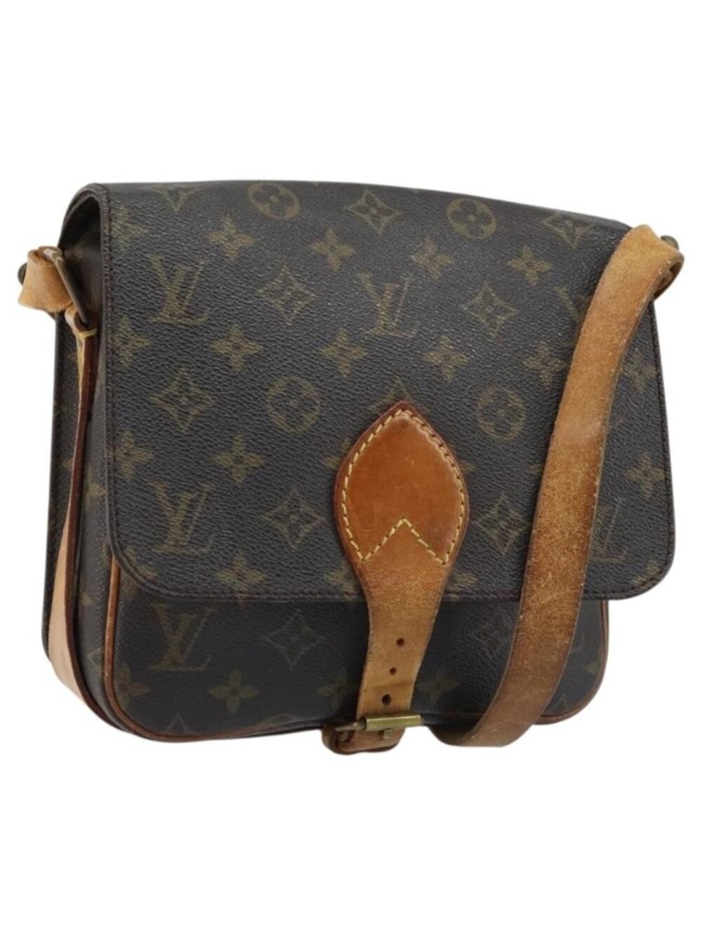 Authentic LOUIS VUITTON Monogram Cartouchiere MM Shoulder Bag M51253 LV